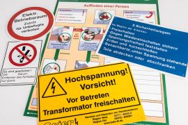 Trafostationsausrüstung 2 Warnschilder Stationsausrüstung